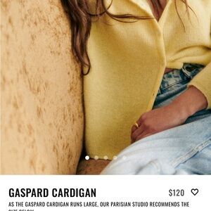 Sezane Gaspard Cardigan Pastel Yellow - Size XL